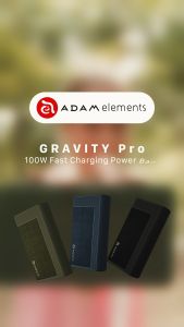 ADAM elements GRAVITY Pro 100W Fast Charging Power Bank 20000mAh | Light weight | Canvas | Blue | Green | Black | Laptop