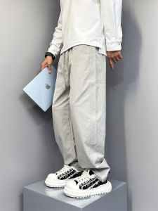Quần Dài Nam Mùa Thu 2025 Phong Cách Hàn Quốc Màu Trơn Rộng Rãi Thẳng Nhanh Khô Mát Mẻ Thể Thao Quần Dài Thường Ngày