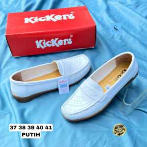 Fantofel flat kerja wanita bahan kulit sintetis merk kickers size 37-41