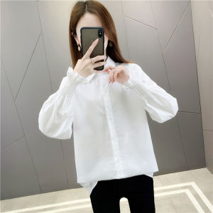 Annie Xiangzi Ladies Long Sleeve Shirt Dress Spring Autumn New Loose Fashionable White Shirt Underwear Outerwear Polyester Fabric