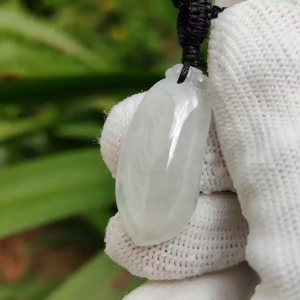 🌀 Flow of Fortune: Natural Type A Fugua Jadeite Pendant (Wood & Water Elements) (Sku: pendant438)