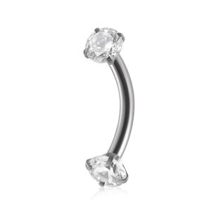 1PC Surgical Steel Eyebrow Barbell Piercing Curved Star Cubic Zirconia Labret Lip Daith Helix Rook Earring Piercing Jewelry