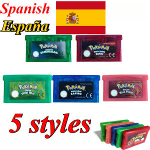 Takara Tomy | Spanish Version Pokemon GBA Game Cartridge 32 Bit - Classic Series Emerald FireRed LeafGreen Ruby Sapphire Gift for GBA Console