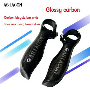 ASIACOM Full Carbon Fiber Bike Bar Aluminum Alloy Ends Ultralight Ergonomic MTB  Bicycle Auxiliary Handlebar Grips Cycling Parts