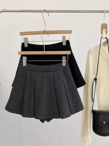 High Waist Flared Mini Skirt Korean Style Anti-Light Folding Design Versatile Short Skirt Womens Commute Fashion Spring 2025