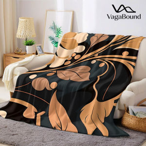 Vintage Leaf Floral Print Flannel Blanket Warm Soft Halloween Christmas Decorative Couch Warm Cozy All-Season Gift