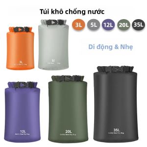Bao Đựng Túi Khô Chống Nước Siêu Nhẹ Để Cắm Trại Ngoài Trời Chèo Thuyền Đi Bộ Đường Dài - Chọn Kích Thước 3L/5L/12L/20L/35L - Túi Lưu Trữ Bơi Trôi