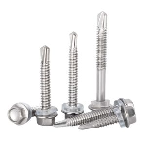 สกรูเจาะโลหะด้วยตัวเอง #8 #10 #12 410 20ชิ้นสำหรับเหล็กหกเหลี่ยมสกรูเจาะด้วยตัวเองสกรูไม้ป้องกันสนิม