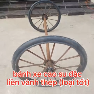 Bánh xe cải tiến bánh xe bò cao su đặc đường kính 56 cm kèm chục