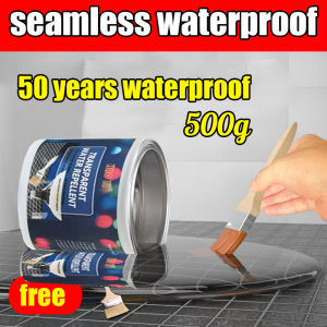 🌈One Brush Stop Leak🌈Super Waterproof Glue Sealant Polyurethane Waterproof Coating 500g Paint Rubberized Liquid Water Proofing for Concrete Water Proof Glue For Cement Roof Leak Repair Water Proof Glue