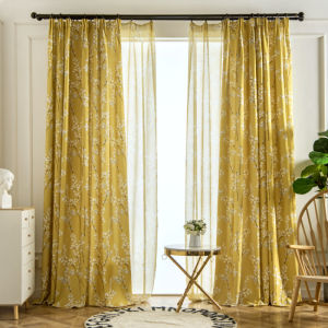 Scandinavian Fresh Yellow Lemon and Fruit Semi-light-blocking Curtains