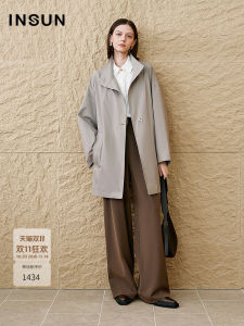 Insun Intelligent High Sensation Cotton Feel Stand Collar Windbreaker Jacket Autumn 2025 Womens Premium Fashion Outerwear