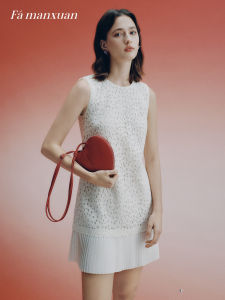 FAMANXUAN | Heavy Lace French Style Sleeveless Summer New Dress