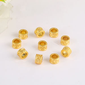 Handmade DIY Sand Gold Six-Syllable True Word Buckle Bead Spacer Alloy Necklace Bracelet Jewelry Accessories Material