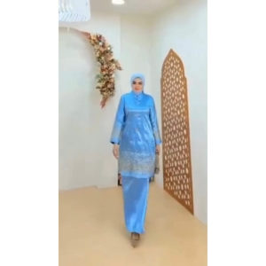 Setelan Tunik Bordir Manual Pelangi Jaya Bahan Kawasaki Silk Barang Bisa Cod