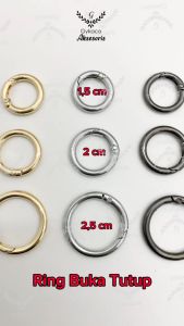 Aksesoris Tas Ring Bulat 2 cm Buka Tutup (A) / Ring O - Aksesoris Tas (IMPORT)