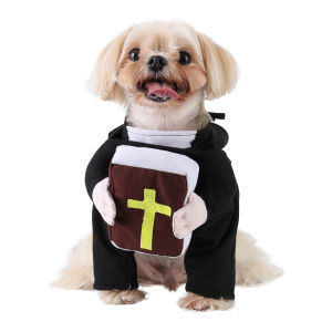 Funny Halloween Dog Cosplay Clothes Christ Jesus Dress Up Party Costume for Small Medium Dogs Cats Yorkies Chihuahua Pet Outfits