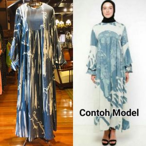 Aulia Dress by Dian Pelangi LIMITED EDITION Busana Muslim Baju Maxi Gamis Abaya Kaftan Gaun Outfit Pesta Pernikahan Kondangan Casual Formal Wanita Hijaber Cantik Anggun Modis Modern Elegan Mewah Model Korea Terbaru Motif Batik Abstrak Kekinian