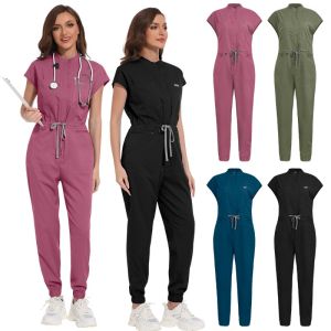 Wholesale Medical Apparel Scrub Uniform Women Short Sleeved Scrubs Jumpsuit Medical Hospital Clothing Scrub Uniforms with Pocket