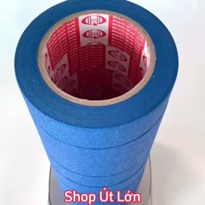 Băng keo giấy màu xanh dương rộng 3.5cm dài 50 mét lõi giấy 3mm 1 cây 8 cuộn giá tại xưởng