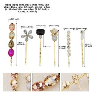 Kẹp Tóc Pha Lê Zircon Thanh Lịch Dành Cho Nữ Kẹp Tóc Hợp Kim Họa Tiết Hoa Thời Trang Kẹp Tóc Dự Tiệc Phong Cách Đường Phố