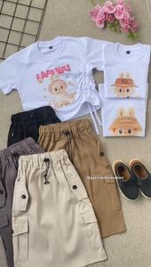SETELAN ROK CARGO ANAK PEREMPUAN/ ONE SET BAJU ANAK KOREAN STYLE 1-10 TAHUN