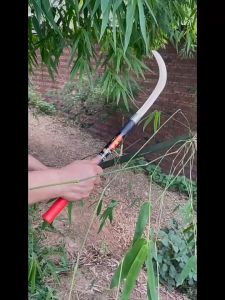 Japan Long Handle Willow Leaf Sickle 60cm Durable Manganese steel Agricultural Weeding Grass Tool