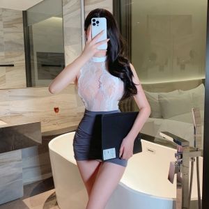 Secretary-Style Lingerie Set Bodycon Skirt Sheer Lace Large Size Womens Dress Citywalk Fashion Other Style Other Fabric