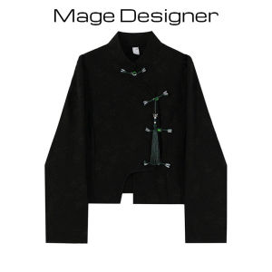 Áo Sơ Mi Nữ Cổ Điển Phong Cách Trung Hoa Mới Tay Dài Cài Nút Ngắn Thiết Kế Độc Đáo Không Đều Thời Trang Xuân Thu