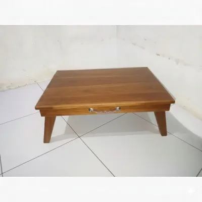 Meja lipat kayu jati untuk belajar / ngaji laptop komputer printer dan lain-lain. Lesehan lantai. Dampar.kayu jati murah kuat halus.