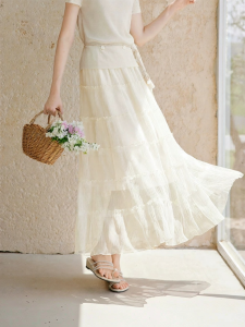 XIANGYING | Ruffled Hem A-Line Skirt