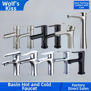 Tall Stainless Steel Wash Basin Faucet Hot and Cold Water