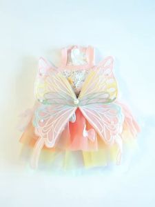 【Meoof】【JB Ready Stock】 XS-XL Dog Cat Costumes Fairy Dress Butterfly Leash Poodle Pichon Pomeranian French Bulldog Cute Pet Dress 贵宾比熊博美法斗柯基宠物猫狗衣服夏季清凉仙女蝴蝶连衣裙