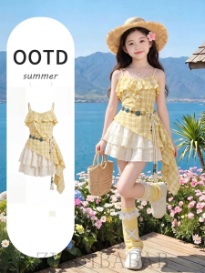 ZIRUIBABA | Chic Holiday Dopamine Style Girls Outfit 2-Piece Set