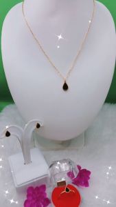 Set Perhiasan Tetesan Air - Titanium Steel 18k Vacuum Plated (HRS11002)