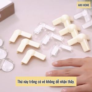 Set 4 miếng Silicon PVC bọc góc bàn trong suốt chống va chạm góc bàn an toàn cho trẻ em NC78