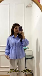 AQILA - Kemeja Blouse Wanita Aliya Kemeja Wanita Kerut Depan Aliya Shirt Kemeja Blouse Wanita Kekinian