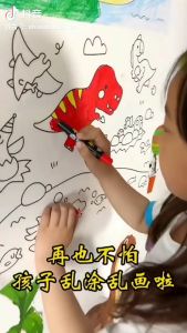 sticker mewarnai anak roll stiker mewarnai gambar ditempel di dinding - kertas mewarnai jumbo motif korea cute anak 25m - stiker anak mewarnai viral