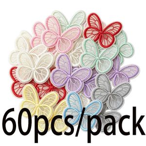 (60 Pieces/bag)Size 4x4.3cm Embroidered Small Bow Cute Style Girl Hair Clip Making Diy