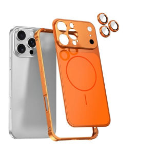 Ốp Lưng Khung Hợp Kim Mỏng Cho iPhone Pro Max Tấm Lưng Từ Tính Magsafe Với Màng Kính Bảo Vệ Có Thể Thay Đổi Ngay Lập Tức Chống Sốc Vỏ Chống Trầy Xước