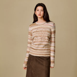 INMAN | Áo Sweater Form Rộng Có Hoa Văn Sọc Dần Thay Đổi Mùa Thu