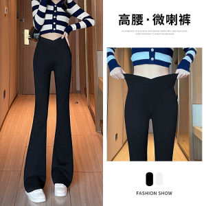 Quần Ống Loe Cạp Cao Màu Đen Mỏng Mùa Xuân Thu Cho Nữ Quần Dài Thường Ngày Ôm Vừa Vặn Cỡ Nhỏ Quần Ống Loe