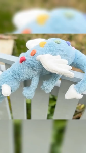 ของเล่นตุ๊กตามังกรสีฟ้าน่ารัก ตุ๊กตาผ้านุ่มนิ่มที่ผ่อนคลาย ของขวัญวันวาเลนไทน์สำหรับเด็กผู้หญิง