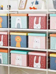 Creative Cartoon Paper Storage Box with Lid Childrens Toy Organizer Box Snack Storage Box Cute Anime Paper Storage Box