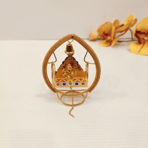 MMT TRADERS Metal Krishna And ganesha Swinging Jhula car dashboard and home decoration (8 cm x 3 cm x 9 cm)