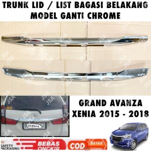 Trunk Lid List Bagasi Belakang Grand Avanza 2015 2017 2018 Cover Chrome Model Ganti .