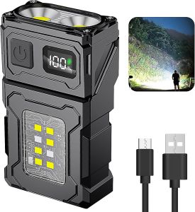 Super Bright Led Mini Flashlight Multifunctional Outdoor Flashlight for Night Working Running Walking Camping Fishing Hiking USB C Charging Warning Flash Light Phone Emergency