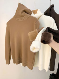 AMILUCK | Slim Fit Knitted Base Shirt Womens Half High Collar Inner Wear Top Fashionable Warm Black Ribbed Korean Style Commute Style