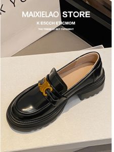 British Style Flats Thick Bottom Platform Womens Shoes Small Size Spring New Arrival Comfortable Leather Fashion Loafers