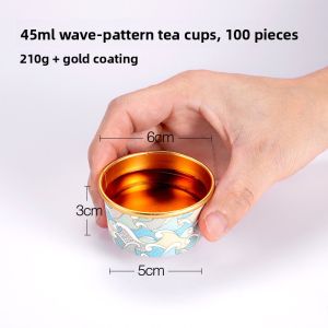 Lilac Bell Flower Gold Foil Thickened Disposable Tea Cup Small 60ml Gongfu Tea Cup for Home Use Tea Drinking Paper Cup